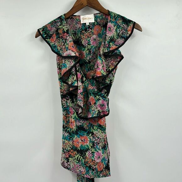 Yumi Kim Tie Wrap Blouse 100% Silk Small - Picture 1 of 7